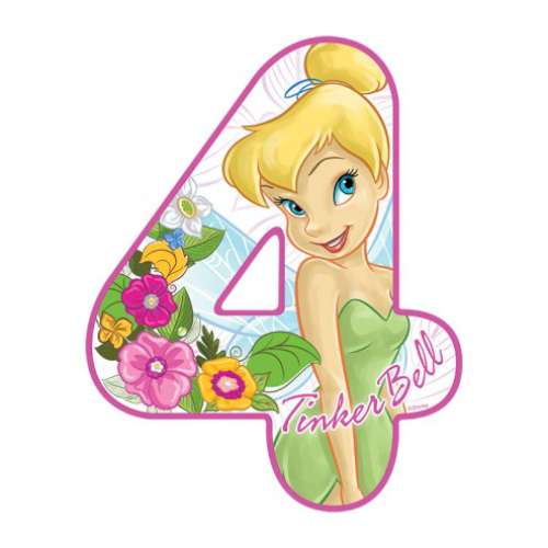 Tinkerbell Number 4 Edible Icing Image - Click Image to Close